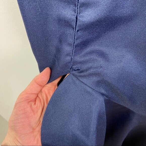 Fame and Partners Blue Satin Gown Bromley Size 10 Bridesmaid Dress Navy Blue - Picture 10 of 12